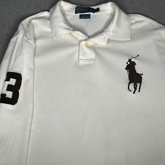 Polo Ralph Lauren Polo Shirt Mens Extra Large Long Sleeve Custom Fit Big Pony 3 - Picture 1 of 12